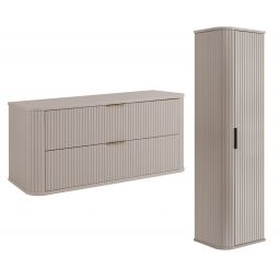 Zestaw Rodan Elegance szafka z blatem 120 cm podumywalkowa wisząca z szafką 139 cm boczną kaszmir (5906154453929, 5906154450386)