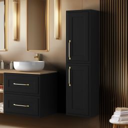 Rodan Classic szafka 35x27x136 cm boczna wisząca czarna