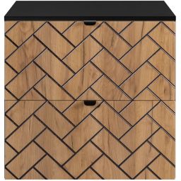 Zestaw Rodan Trend szafka 60 cm podumywalkowa z blatem czarny/dąb (5906154450874, 5906154451888)