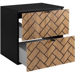 Zestaw Rodan Trend szafka 60 cm podumywalkowa z blatem czarny/dąb (5906154450874, 5906154451888)