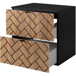 Zestaw Rodan Trend szafka 60 cm podumywalkowa z blatem czarny/dąb (5906154450874, 5906154451888)