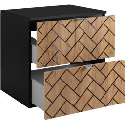 Zestaw Rodan Trend szafka 60 cm podumywalkowa z blatem czarny/dąb (5906154450874, 5906154451888)