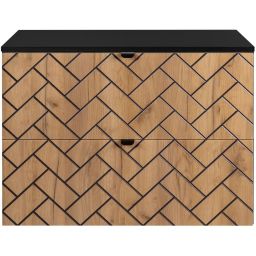 Zestaw Rodan Trend szafka 80 cm podumywalkowa z blatem czarny/dąb (5906154450881, 5906154451925)