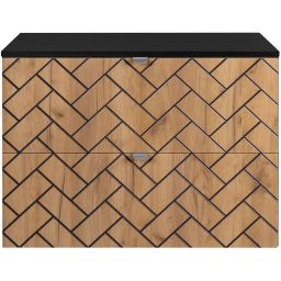 Zestaw Rodan Trend szafka 80 cm podumywalkowa z blatem czarny/dąb (5906154450881, 5906154451925)