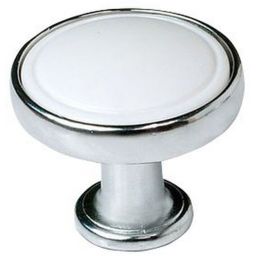 Sapho uchwyt meblowy 1 szt. gałka chrom/biały 12310