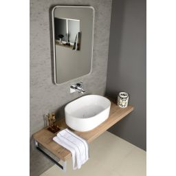 Sapho Float lustro 60x80 cm prostokątne z oświetleniem LED białe barwa neutralna 22572