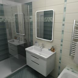 Sapho Float lustro 50x70 cm prostokątne z oświetleniem LED białe barwa neutralna 22571