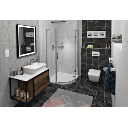 Sapho Skara szafka 80 cm podumywalkowa wisząca czarny mat/dąb Collingwood CG003-1919