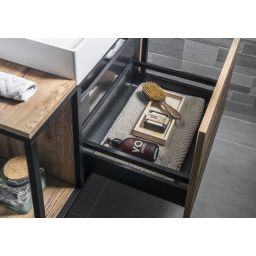 Sapho Skara szafka 80 cm podumywalkowa wisząca czarny mat/dąb Collingwood CG003-1919