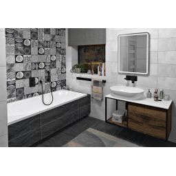 Sapho Skara szafka 100 cm podumywalkowa wisząca czarny mat/dąb Collingwood CG004-1919