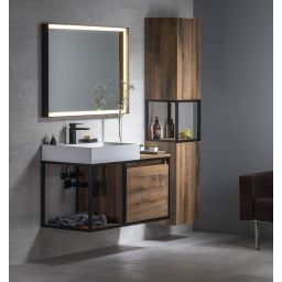 Sapho Skara szafka 171 cm boczna wisząca słupek czarny mat/dąb Collingwood CG010-1919