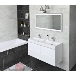 Sapho Filena szafka 118x43x51,5 cm podumywalkowa wisząca biały mat FID1212W