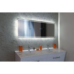 Sapho Gemini lustro 140x55 cm prostokątne z oświetleniem LED GM140