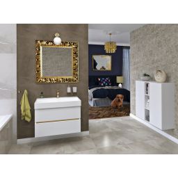 Sapho Zeegras lustro 90x90 cm kwadratowe rama złoty IN416