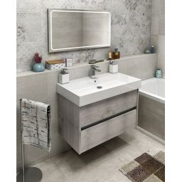 Sapho Nirona szafka 82x43 cm podumywalkowa wisząca dąb mocca NR085-1212