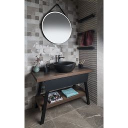 Sapho Orbiter lustro 70 cm okrągłe z oświetleniem LED rama czarna ORL070