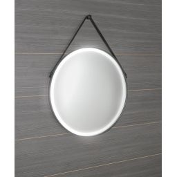 Sapho Orbiter lustro 70 cm okrągłe z oświetleniem LED rama czarna ORL070