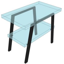 Sapho Twiga wspornik pod blat czarny mat VC453