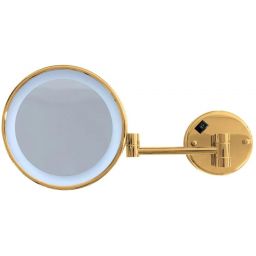 Stella lusterko kosmetyczne 22,5x20 cm okrągłe z oświetleniem złoty 22.00730-G