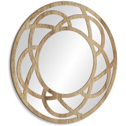 Styler Ornament Sophie lustro 50 cm okrągłe drewno LU-12306