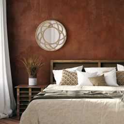 Styler Ornament Sophie lustro 50 cm okrągłe drewno LU-12306