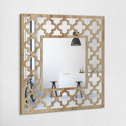 Styler Ornament Annett lustro 50x50 cm kwadratowe drewno LU-12309