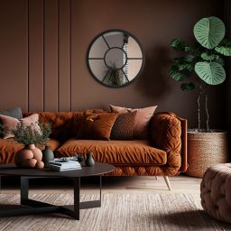 Styler Ornament Helen lustro 50 cm okrągłe czarne LU-12334