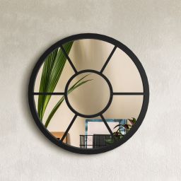 Styler Ornament Helen lustro 50 cm okrągłe czarne LU-12334