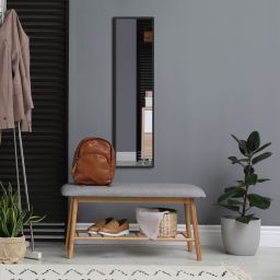 Styler Floryda lustro prostokątne 122x32 cm czarne LU-12361