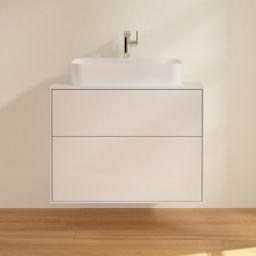 Villeroy & Boch Finion szafka 80 cm podumywalkowa wisząca Glass White Matt/Glossy White Lacquer G22100GF