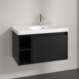 Villeroy & Boch Skyla szafka 77,2x43,9x43,6 cm podumywalkowa wisząca prawa Volcano Black C78700VL