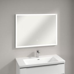 Villeroy & Boch Subway 3.0 lustro prostokątne 100x75 cm z oświetleniem LED White Matt A4631000