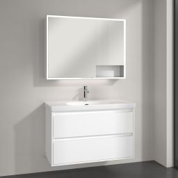 Villeroy & Boch My View+ szafka 100x16,8x75 cm z lustrem Brilliant White A48110VE