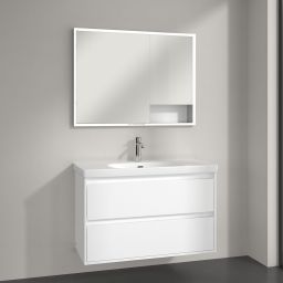 Villeroy & Boch My View+ szafka 100x16,8x75 cm z lustrem Brilliant White A48210VE