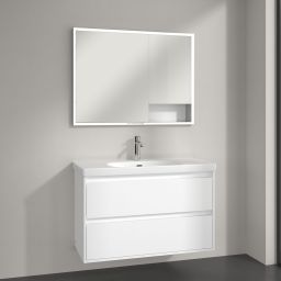 Villeroy & Boch My View+ szafka 100x16,8x75 cm z lustrem Pure White A48210VF