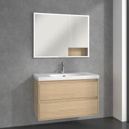Villeroy & Boch My View+ szafka 100x16,8x75 cm z lustrem nordic oak A48210VJ