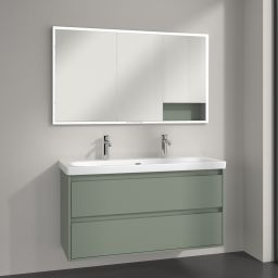 Villeroy & Boch My View+ szafka 130x16,8x75 cm z lustrem do zabudowy Soft Green A48213AF