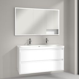 Villeroy & Boch My View+ szafka 130x16,8x75 cm z lustrem do zabudowy Brilliant White A48213VE