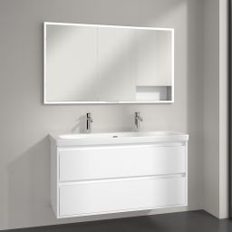 Villeroy & Boch My View+ szafka 130x16,8x75 cm z lustrem do zabudowy Pure White A48213VF