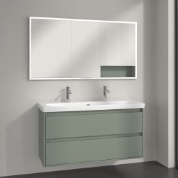Villeroy & Boch My View+ szafka 140x16,8x75 cm z lustrem do zabudowy Soft Green A48214AF