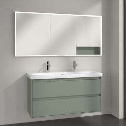 Villeroy & Boch My View+ szafka 160x16,8x75 cm z lustrem do zabudowy Soft Green A48216AF