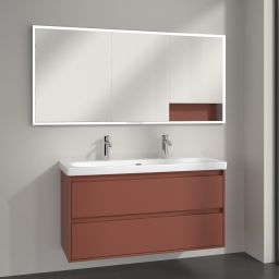 Villeroy & Boch My View+ szafka 160x16,8x75 cm z lustrem do zabudowy Wine Red A48216AH