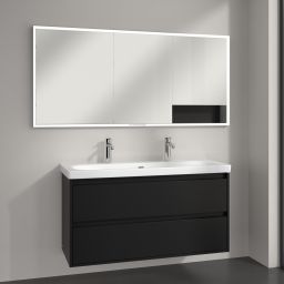 Villeroy & Boch My View+ szafka 160x16,8x75 cm z lustrem do zabudowy Volcano Black A48216VL