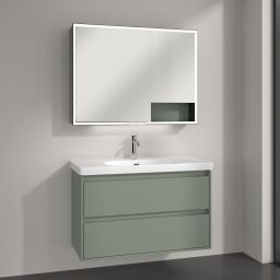 Villeroy & Boch My View+ szafka 100x16,8x75 cm z lustrem Soft Green B48110AF