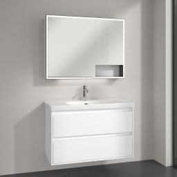 Villeroy & Boch My View+ szafka 100x16,8x75 cm z lustrem Brilliant White B48110VE