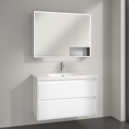 Villeroy & Boch My View+ szafka 100x16,8x75 cm z lustrem Pure White B48110VF