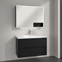 Villeroy & Boch My View+ szafka 100x16,8x75 cm z lustrem Volcano Black B48110VL