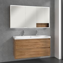 Villeroy & Boch My View+ szafka 140x16,8x75 cm z lustrem Oak Kansas/czarny B48114RH