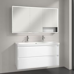 Villeroy & Boch My View+ szafka 140x16,8x75 cm z lustrem Brilliant White/czarny B48114VE