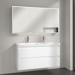 Villeroy & Boch My View+ szafka 140x16,8x75 cm z lustrem Pure White/czarny B48114VF